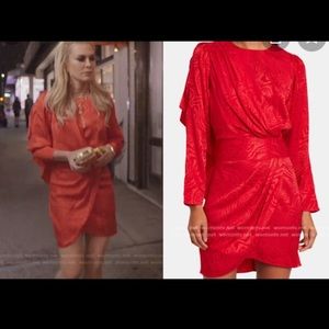 Ronny Kobo “shanaya” moire red mini dress